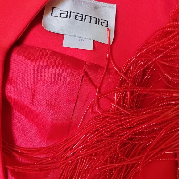 VINTAGE CARAMIA 2 PIECE BEADED FRINGE SKIRT SET SUIT - Picture 13 of 13